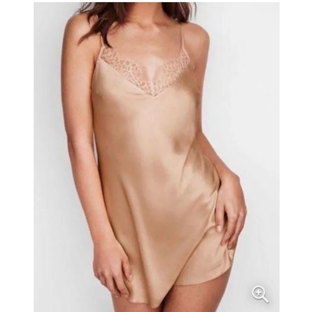 Victoria’s Secret Satin and Lace Slip Chemise Cami Dress Medium
